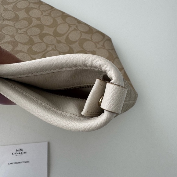 Coach Signature Light Khaki Zip Tote with three inside pockets 17”W x 11”H x 6”D - Picture 11 of 17